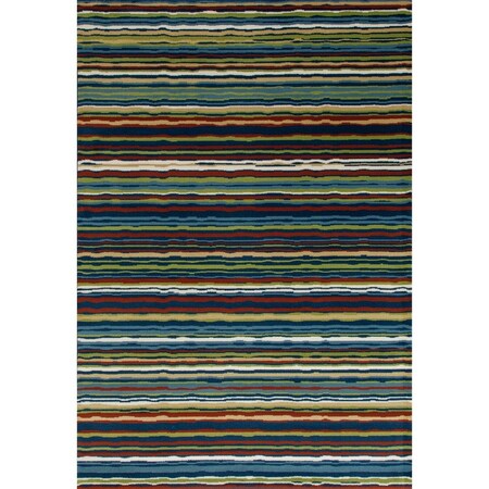 Standalone 7 x 9 ft. Seaport Collection Wavy Stripe Woven Area Rug, Multi Color ST320483